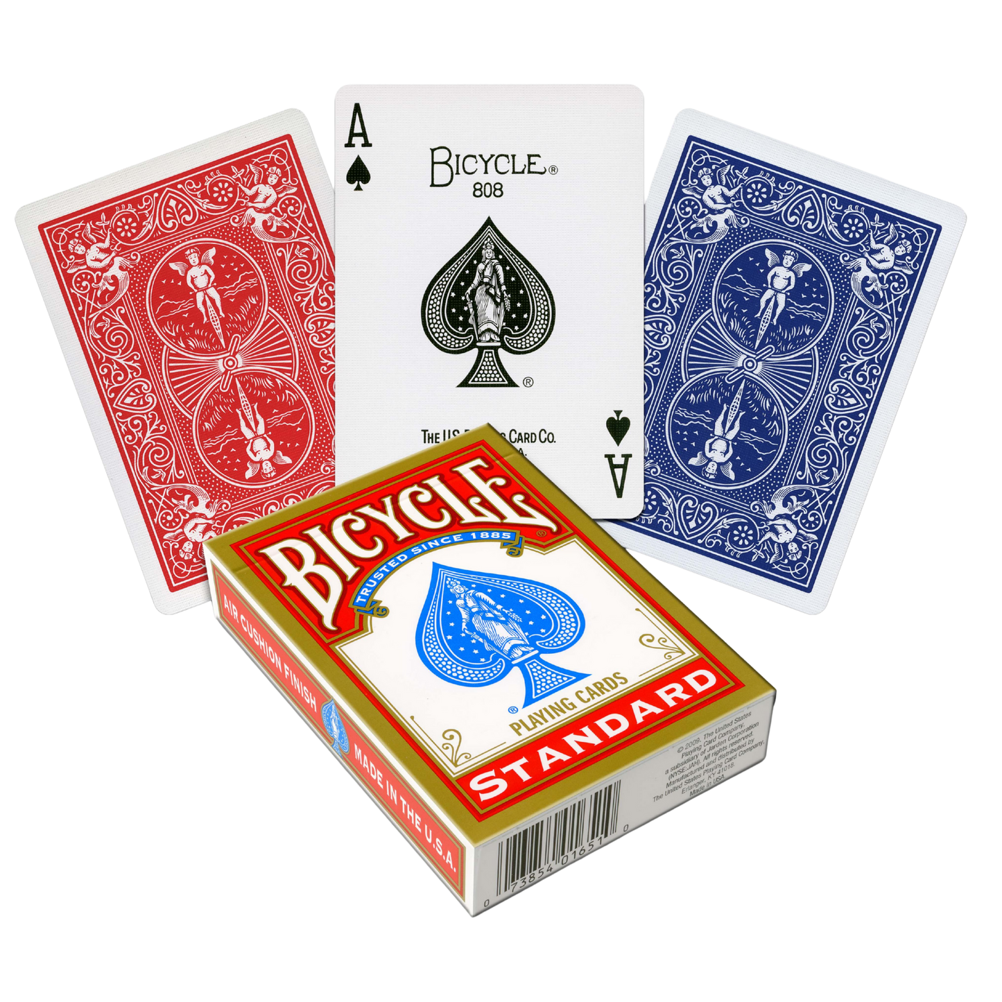 Bicycle Standard 808 spelkaarten blauw en rood