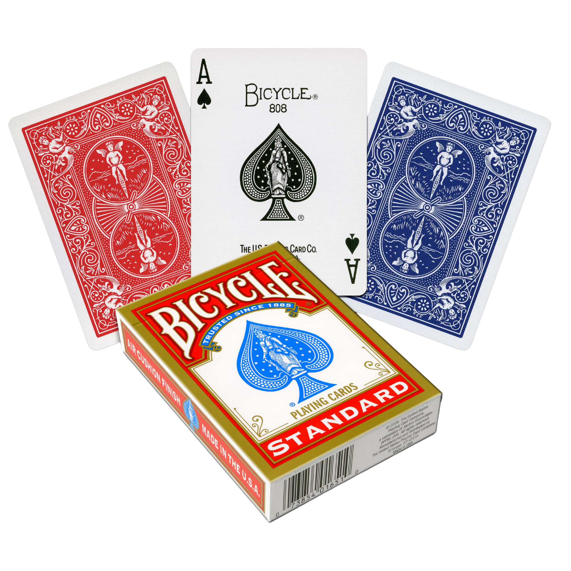 Bicycle Standard 808 spelkaarten blauw en rood