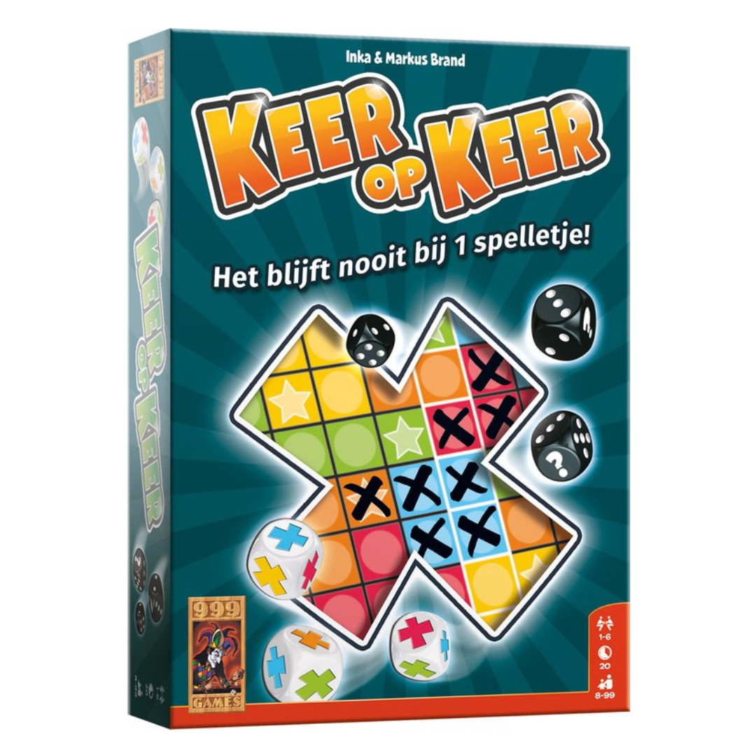Keer op Keer van 999 Games een van de populairste dobbelspellen zoals Yahtzee en Qwixx
