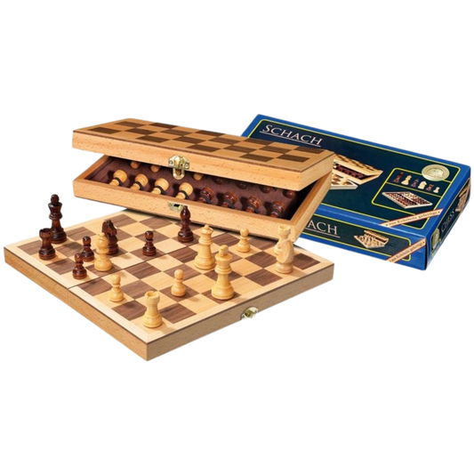 Inklapbaar houten schaakspel - ideaal op reis