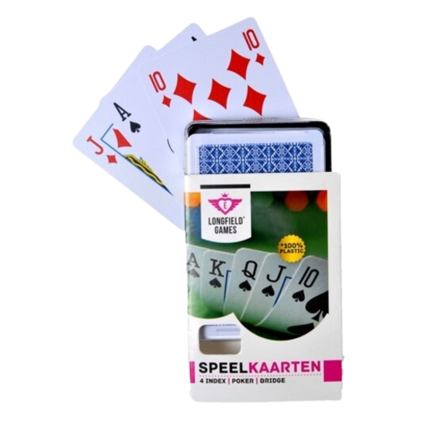 Speelkaarten Plastic goedkoop van Longfield Games voor Patience Poker Bridge en dergelijke