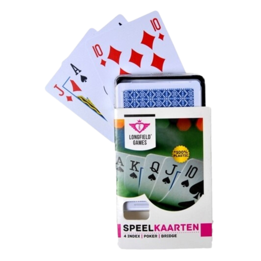 Speelkaarten Plastic goedkoop van Longfield Games voor Patience Poker Bridge en dergelijke